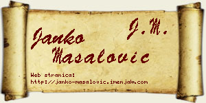 Janko Masalović vizit kartica
